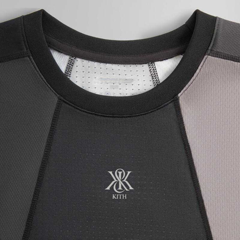 Kith X K-Tech Panelled Otto Logo Moisture-Wicking Reflective Spliced Long Sleeve T-Shirt Men Tops Black KHM032979-001