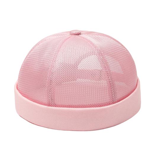 Brimless Melon Skin Hat, Elastic Edges 360 Degree Ventilation Summer Hat, Lightweight Breathable Mesh Cap for Men Women