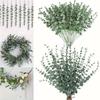 Eucalyptus Stems Decor Artificial Eucalyptus Leaves Faux Eucalyptus Stems Real Touch Fake Greenery Branches for Wedding Flower