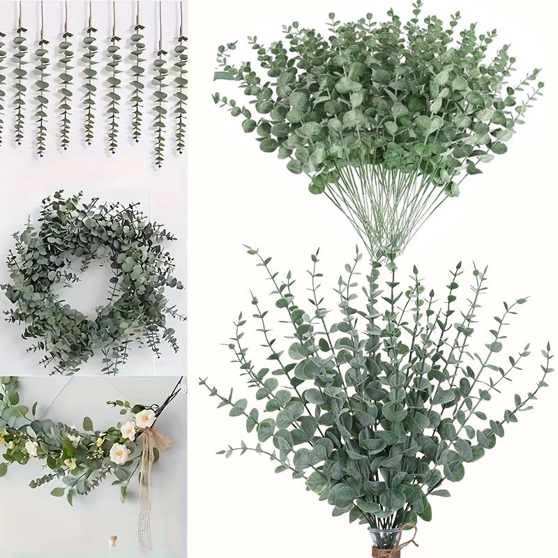 Eucalyptus Stems Decor Artificial Eucalyptus Leaves Faux Eucalyptus Stems Real Touch Fake Greenery Branches for Wedding Flower