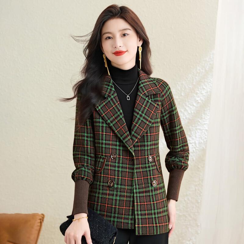 

Женский укороченный пиджак в клетку в стиле ретро XL