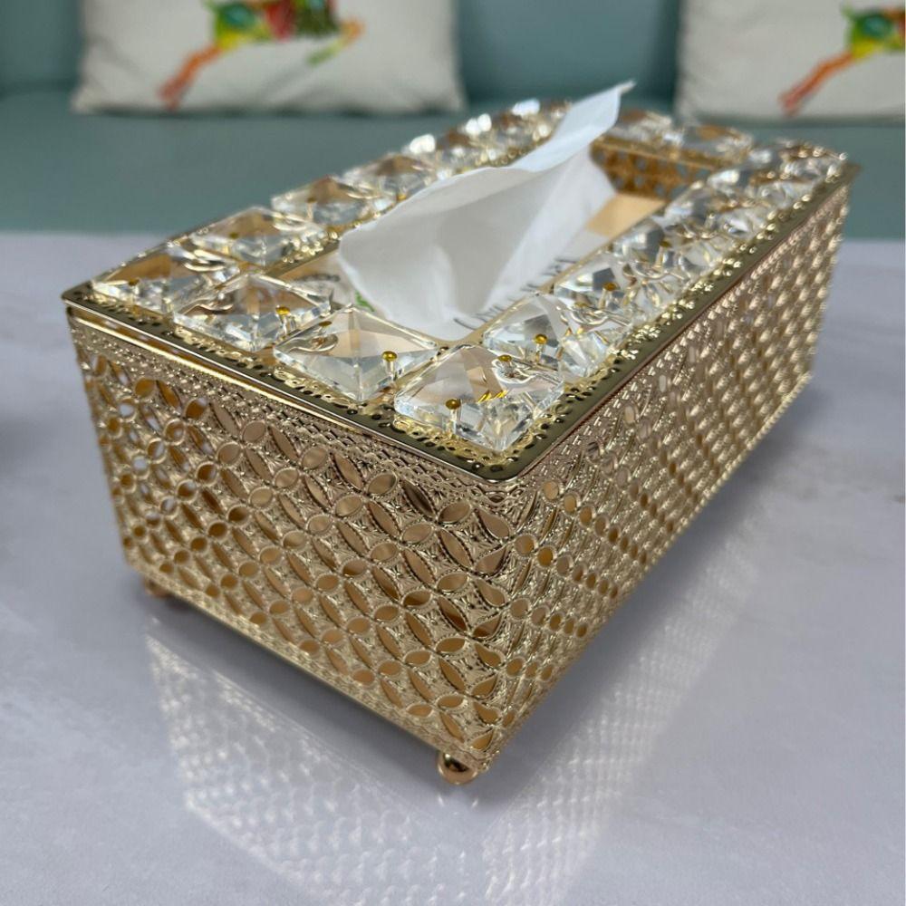 Hollow-out Table Tissue Box Light Luxury Napkin Dispenser Paper Box Paper Storage Box Gift