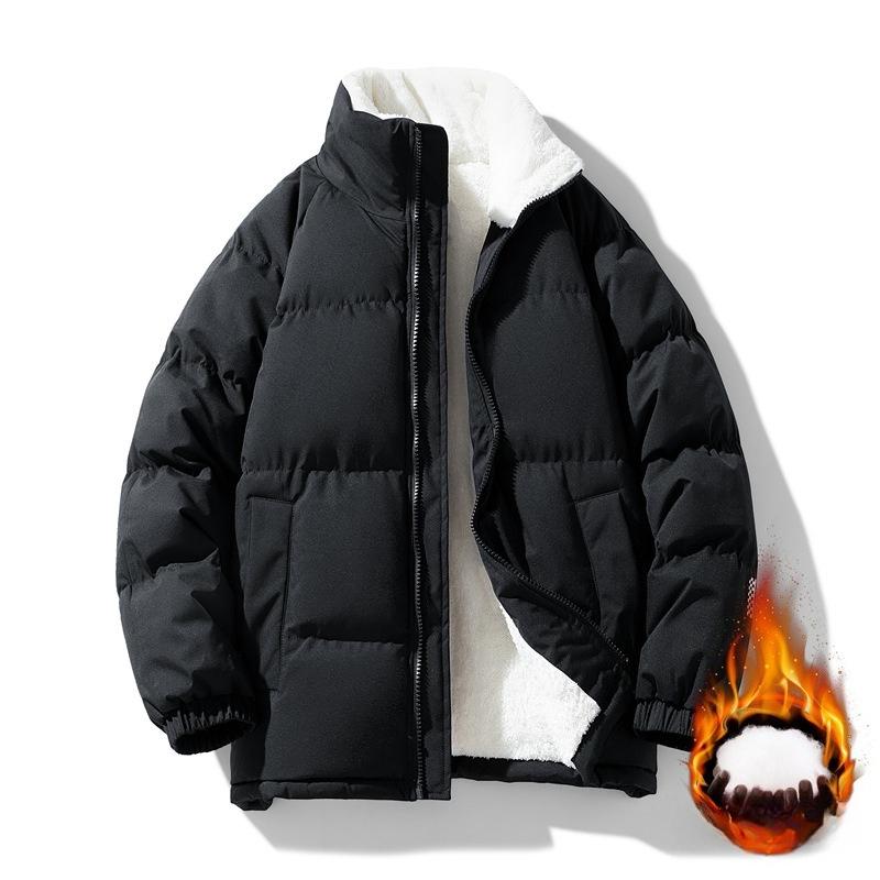 

Couple Jacket Jacket Cotton Jacket Men and Women High-end Lamb Velvet Stand Collar Cotton Jacket Niche Style Couple Outfit Cotton Jacket S