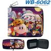 Kirby Short Wallet PU Leather Full Color Cartoon Pattern Zip Coin Purse Pink 1pcs
