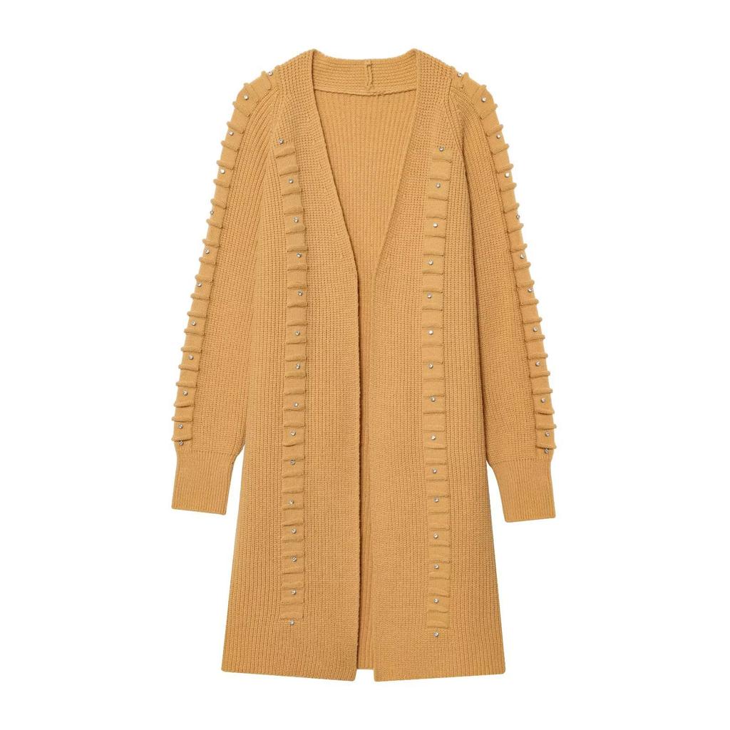 2026 new European and American style casual fashion versatile rivet knitted cardigan jacket