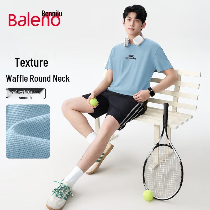 Baleno Men s Waffle Knit Anti-Wrinkle Loose Fit T-Shirt XL