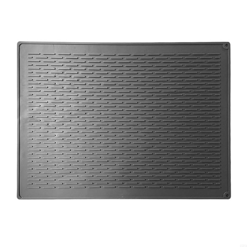 

Nonslip Drainer Mat Fruit Vegetable Dryer Pad Portable Silicone Draining Pad for Outdoor Picnics and Camping Use чёрный