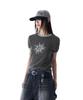 AAKAM Cracked Sun Ringer Top (Dark Gray)