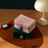 Natural Stone Double-Layer Velvet Jewelry Box for Earrings, Rings, Necklaces, and Travel Storage