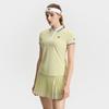 FILA Tennis Series Fashion Versatile Casual Simple Sports Knit Short Sleeve Polo Shirt Women tops Fluorescent-Green A11W523109F-LG