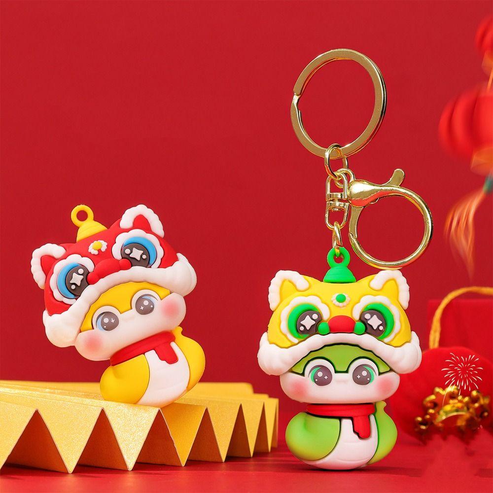 

Blessing Snake Year Keychain Cute Chinese New Year Pendant Lucky Snake Key Ring Family красный