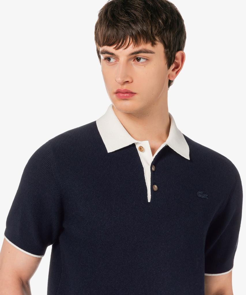 LACOSTE Men'S Rib Collar Spun Yarn Short Sleeve Sweater Polo Shirt Ph943E-56G 166