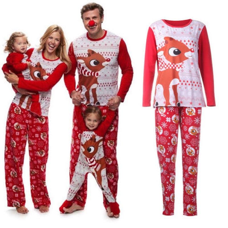 Luxurious Christmas Family Matching Clothes With Adorable Fox Design And Unisex Pajamas Set