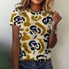 omen's Clothing Crew-neck 3D T-shirt Spotted Print Short-sleeved Casual Comfortable Top Ladies Elegant Loose T-shirt