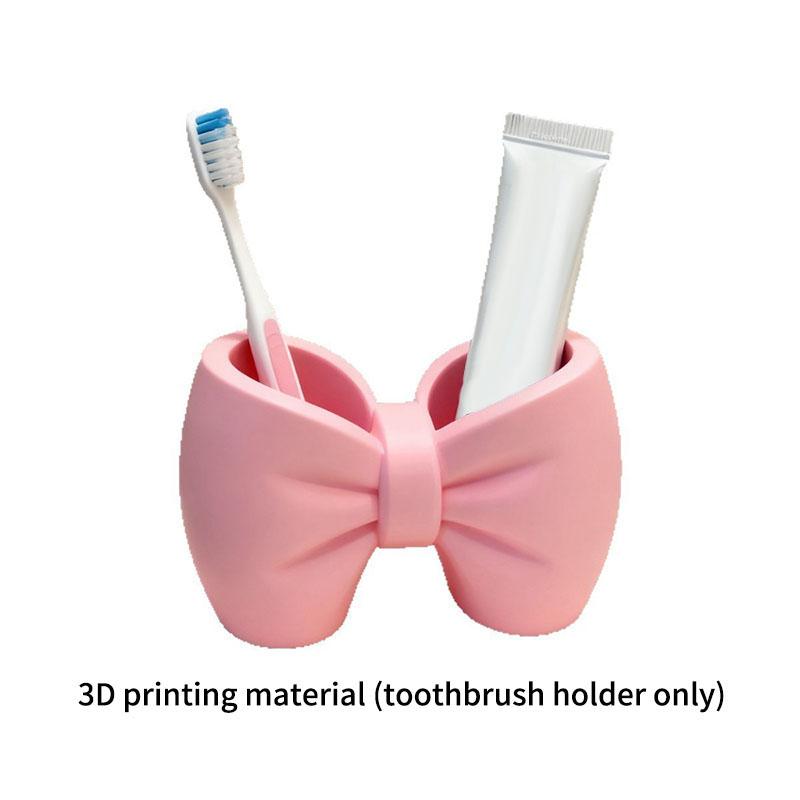 1pc Creative Bow Pen and Toothbrush Holder | Plastic, Freestanding, Ideal for Bedroom and Bathroom Decor, bathroom accessories