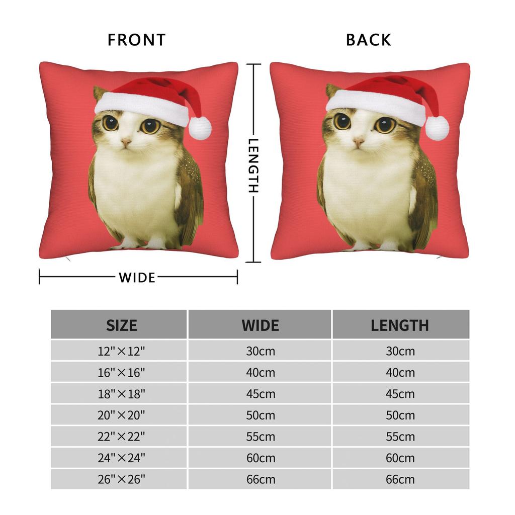 Pillow Cover Internet Famous Meowl Cat Owl Meme  Retro Trendy Pillow Case For Sofa Couch Bed Living Room Pillowcases