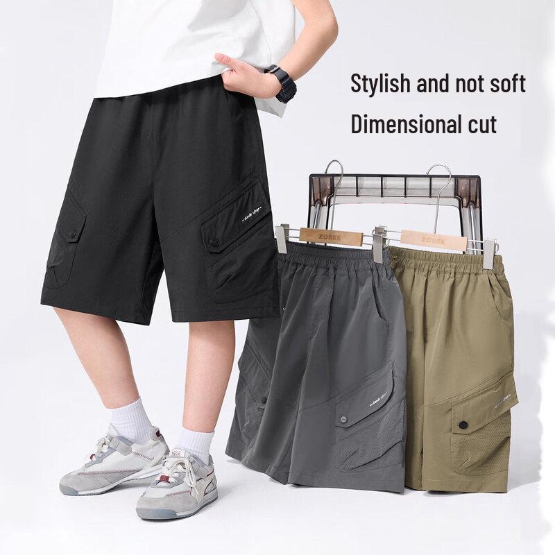 Zuo Xi Boys' Lightweight Breathable Cargo Shorts