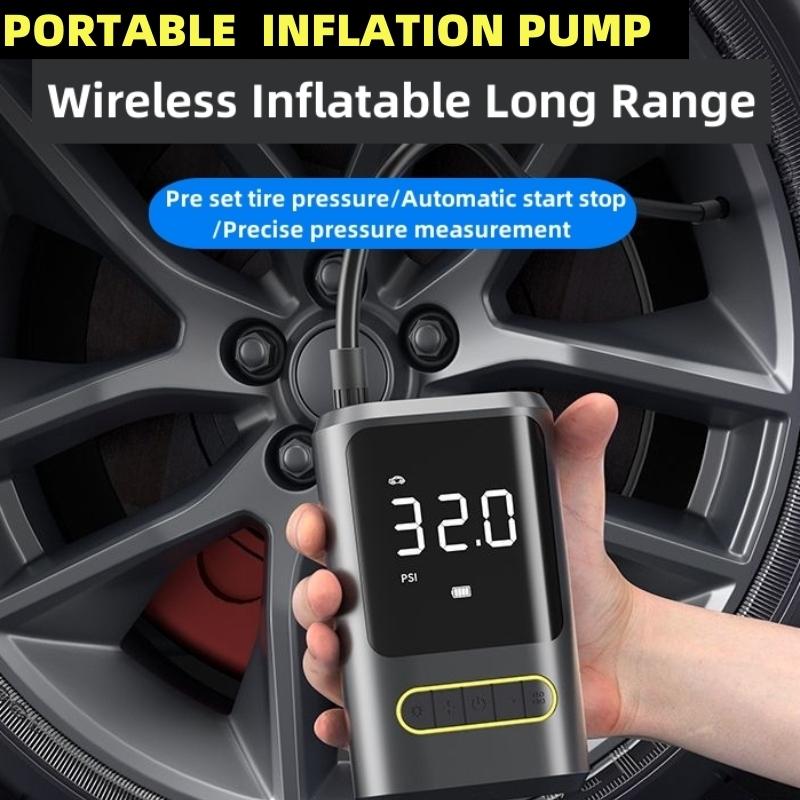Mini Portable Handheld Electric Air Pump for Car Bicycle Tire Inflator Wireless Charging Digital Display Mounted Air Compressor