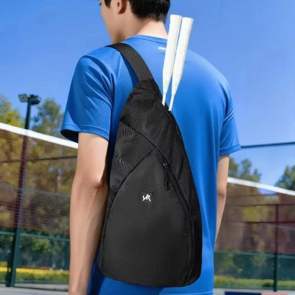 Side Pocket Badminton Racket Bag Large Capacity Tennis Should Bag Sports Sling Bag Outdoor Sport
