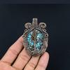 Tree Of Life Tibetan Turquoise Pendant, 999 Copper Wire Wrapped Gemstone Jewelry, Handmade Pendant, For Thanksgiving