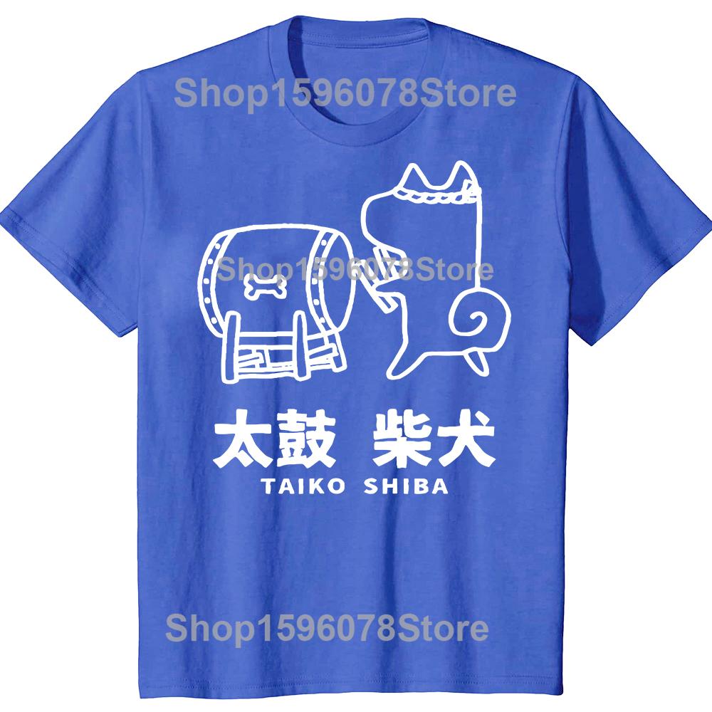 Taiko SHIBA TShirt Cute Shiba Inu Dog Gift Japanese Drum TShirt Y2k Harajuku Kawayi Mens Clothing Camisas Streetwear
