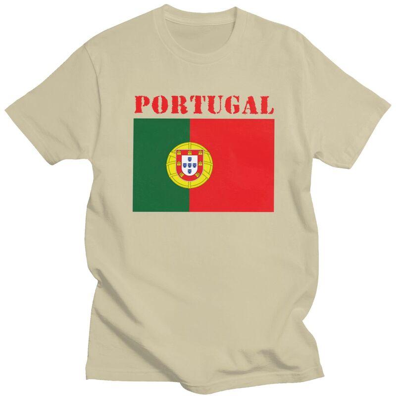 Custom Portugal Flag T Shirts Men Pure Cotton Tee Tops Tshirts Casual Tshirt