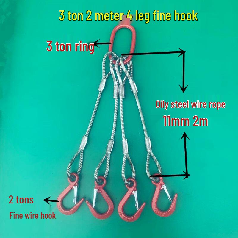 Wire Rope Sling Variants: Pressed Wire Rope, Lifting Hook, Two-Leg, Three-Leg, Four-Leg.