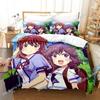 New Anime Girls The Demon Girl Next Door Bedding Set Single Twin Full Queen King Size Bed Set Adult Kid Bedroom Duvetcover Sets