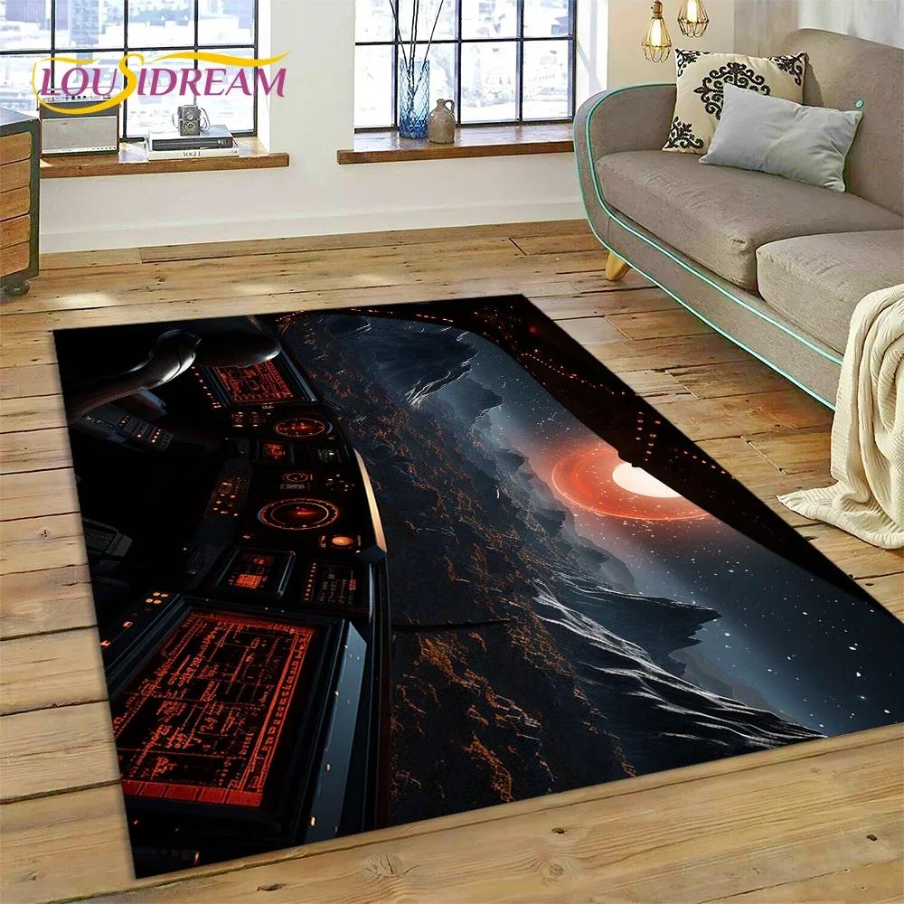 Aircraft Control Cockpit Cabin Spacecraft Dashboard Carpet Rug for Bedroom Living Room Sofa Decoration,Kid Large Decor Floor Mat