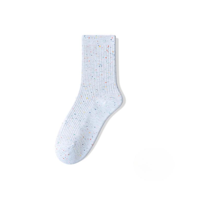 Women's Spring and Autumn Mid-calf Socks, Pure Cotton Trendy Pile Socks, Polka Dot Yarn Postpartum Socks