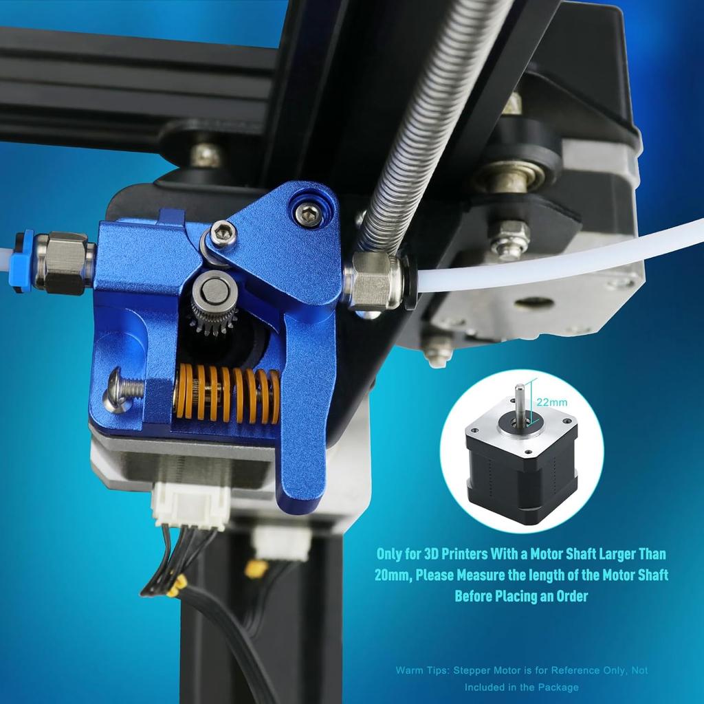 3D Printer Extruder for Ender 3 Dual Gear Filament Bowden Extruder, Aluminum Drive Feeder Upgrade Kit,Compatible with Creality Cr-10s Cr10s Pro