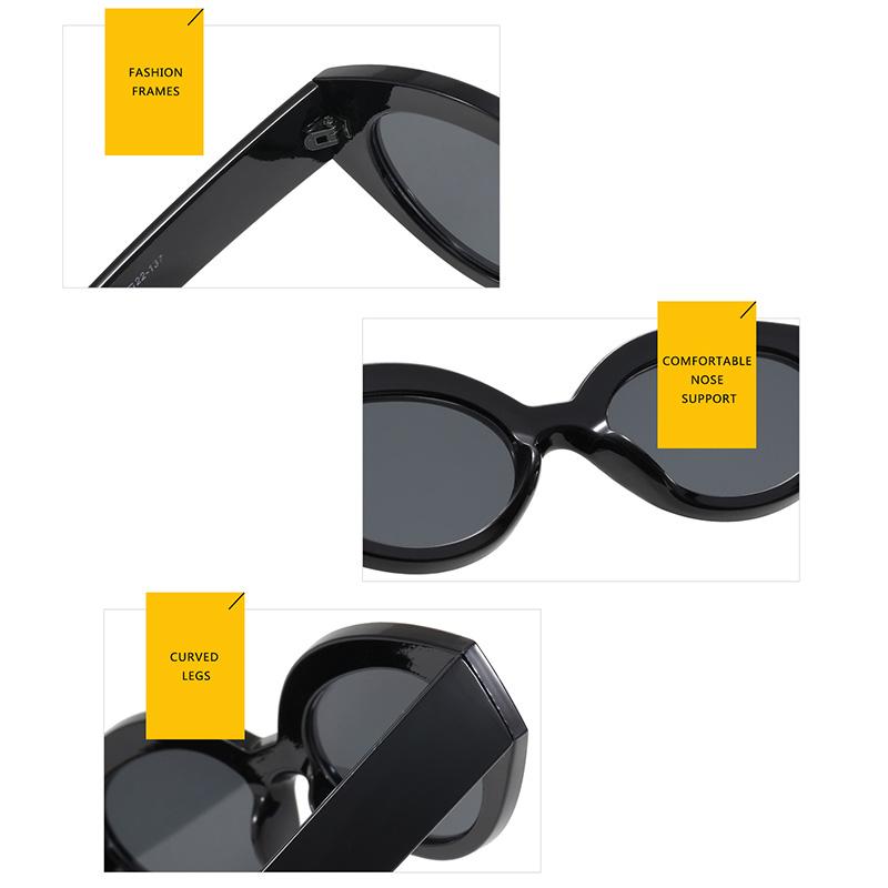 Small Frame Oval Sunglasses Women Men Simple Fashion Cat Eye Sun Glasses Camping Driving Shopping Shade Glasses