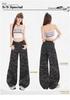 American retro camouflage jeans women's spring and summer new high waist loose wide legs thin pants European and American style