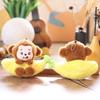 1 Piece Adorable Banana Monkey Keychain Charm Cute Monkey Plush Ornament Soft Bag Pendant For Boys Gifts