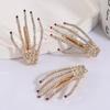 Retro Skeleton Hand Hair Clip Skull Skeleton Hand Headwear Bone Claw Hairpin  Hair Accessories