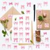 500 Sheets Per Roll of Cute Cartoon Pink Bow-shaped Sticker Decorative Stickers for Mobile Phones and Water Bottles, Water-resistant.