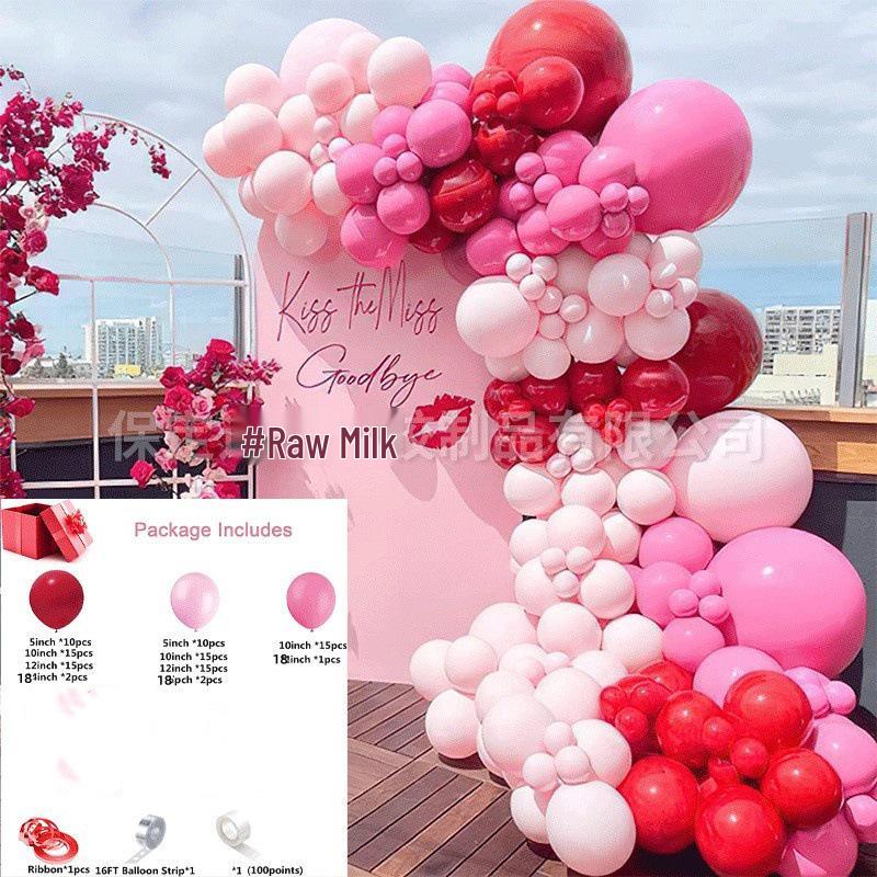 Red Pink Balloon Set for Weddings, Openings, and Event Arch Decorations