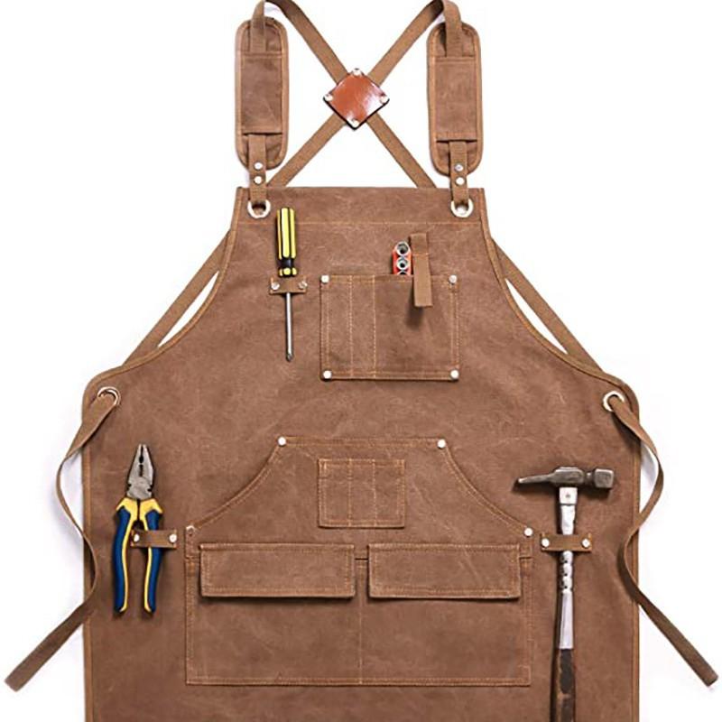 Modern Simple Thick Canvas Apron for Carpentry, Electrical Work, Gardening Workwear, Tool Apron