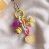 Unique Moon Cloud Star Bell Heart Pendant Keychain Handmade Colorful Resin Keyring Accessory Handbag Accessories