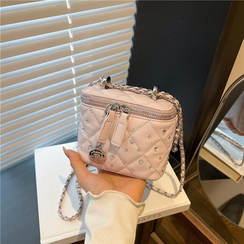 

Женская сумка ромбовидной формы, летняя новинка, высококачественная сумка-мессенджер на цепочке, универсальная мини-сумка-коробочка фиолетовый