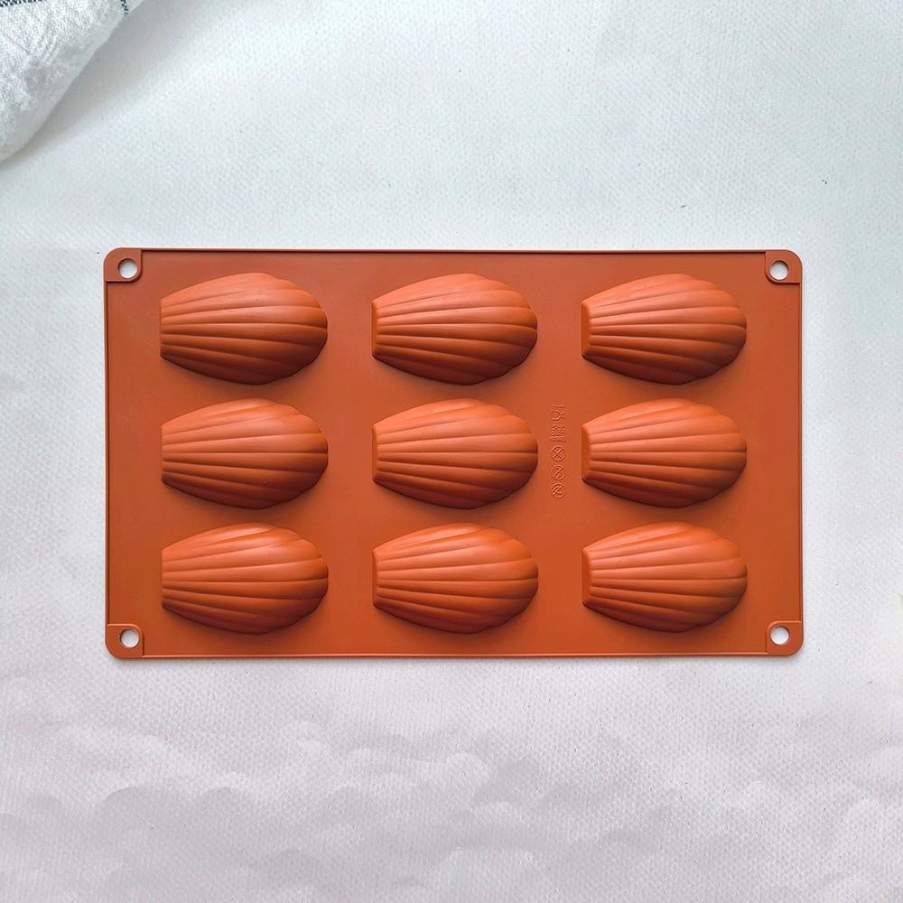 Shell Shape Cookies Baking Trays Soft Silicone Cake Cooking Mold New Madeleine Pans  Kitchen Use коричневый