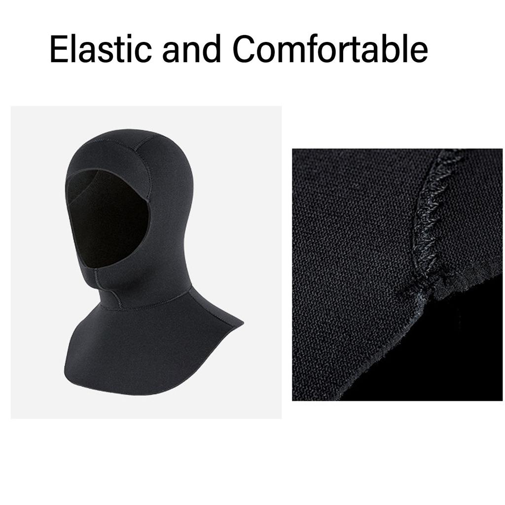 Wetsuit Hood 3mm Thermal Swim Surf Diving Hood Sun UV Protection Quick Drying for Men Women S M for 53 ~ 58cm / 20.87 ~ 22.83in Head Size