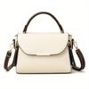 Retro Flap Handbag For Women, Color Contrast Crossbody Bag, Fashion Multi Layer Purse With Top Handle