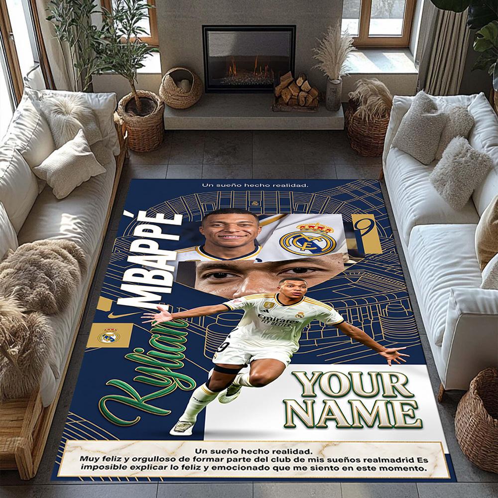 Mbappe Personalized Text Carpet Perfect For Hallway Dining Room Game Room Foyer Antislip Carpet Anime Office Decor Wedding Party Gift