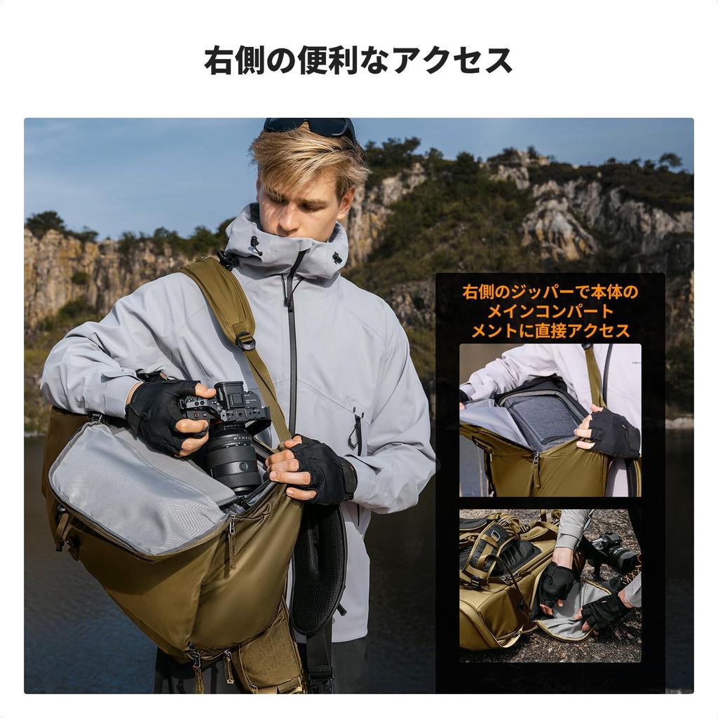 Cámara Concept Camera 30L Grande Cabe y Otras SLR Mochila de Aventura para Fotografía de Negocios y Profesional al Aire Libre Bolsa K&F, Mochila, Capacidad,