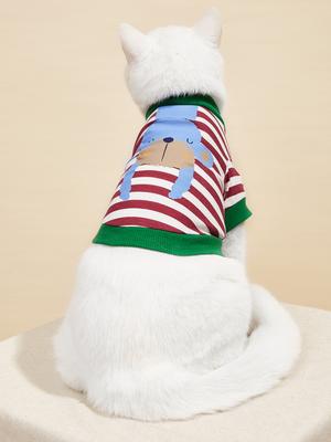Camisas para Cães Animais Fofos Roupas Listradas para Cães Pequenos Médios Fantasia Regata Confortável para Cães Presente para Filhotes Roupas para Animais de Estimação