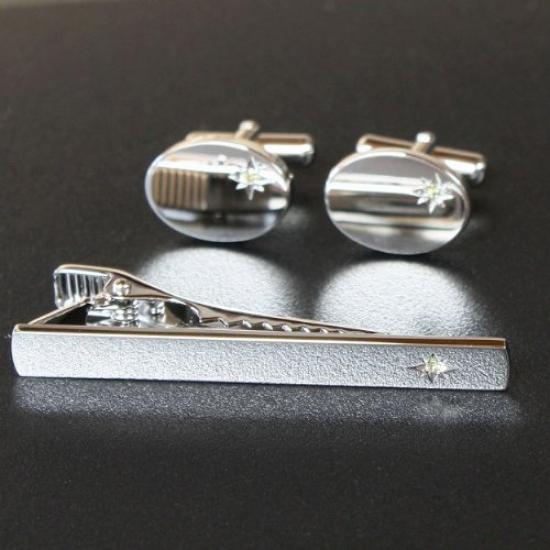 Cufflinks August Birthstone Peridot Cufflinks and Tie Pin Set [Kamakura Workshop] Jset001-a-8