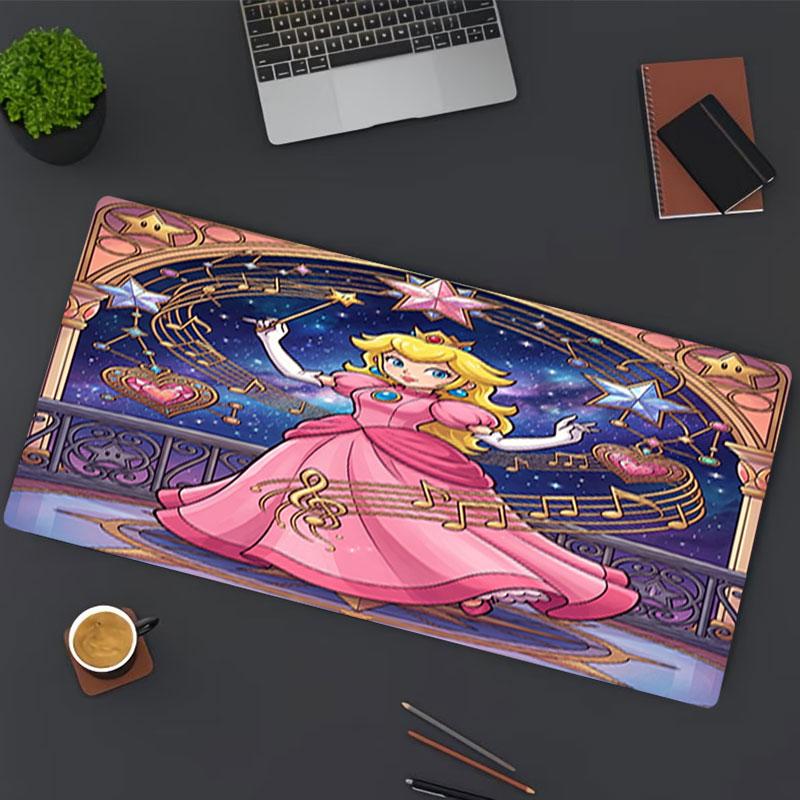 Princess Peach Toadstool Print Mouse Pad, for Keyboard Pad Laptop PC Mat for Office Home Use, Desk Decor, Perfect Birthday Gift for Gamers