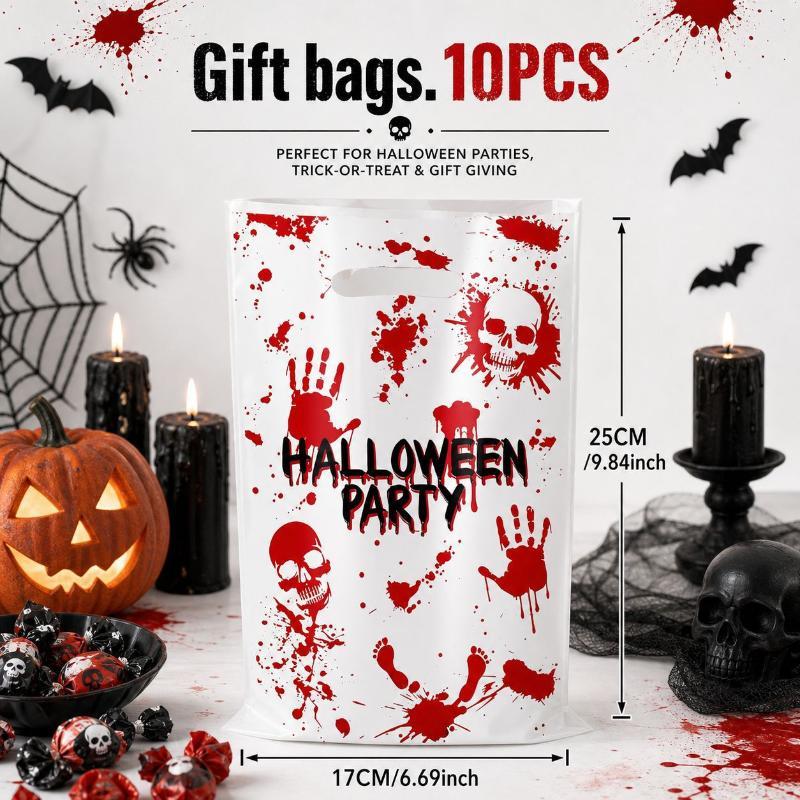 Halloween Treat Goodie Bags 10/30 Pcs Portable Handle Reusable Gift Pouches for Kids Trick or Treat Party Giveaways