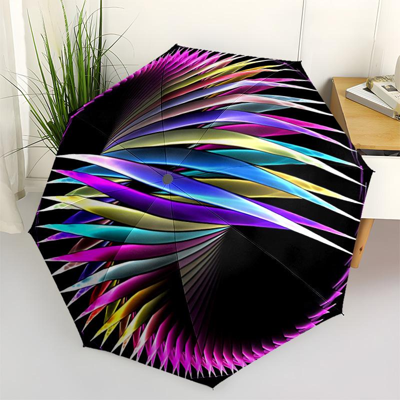 

1pc Spiral Colors Automatic Opening/Closing Umbrella with Operation & Windproof Canopy yy260311094
